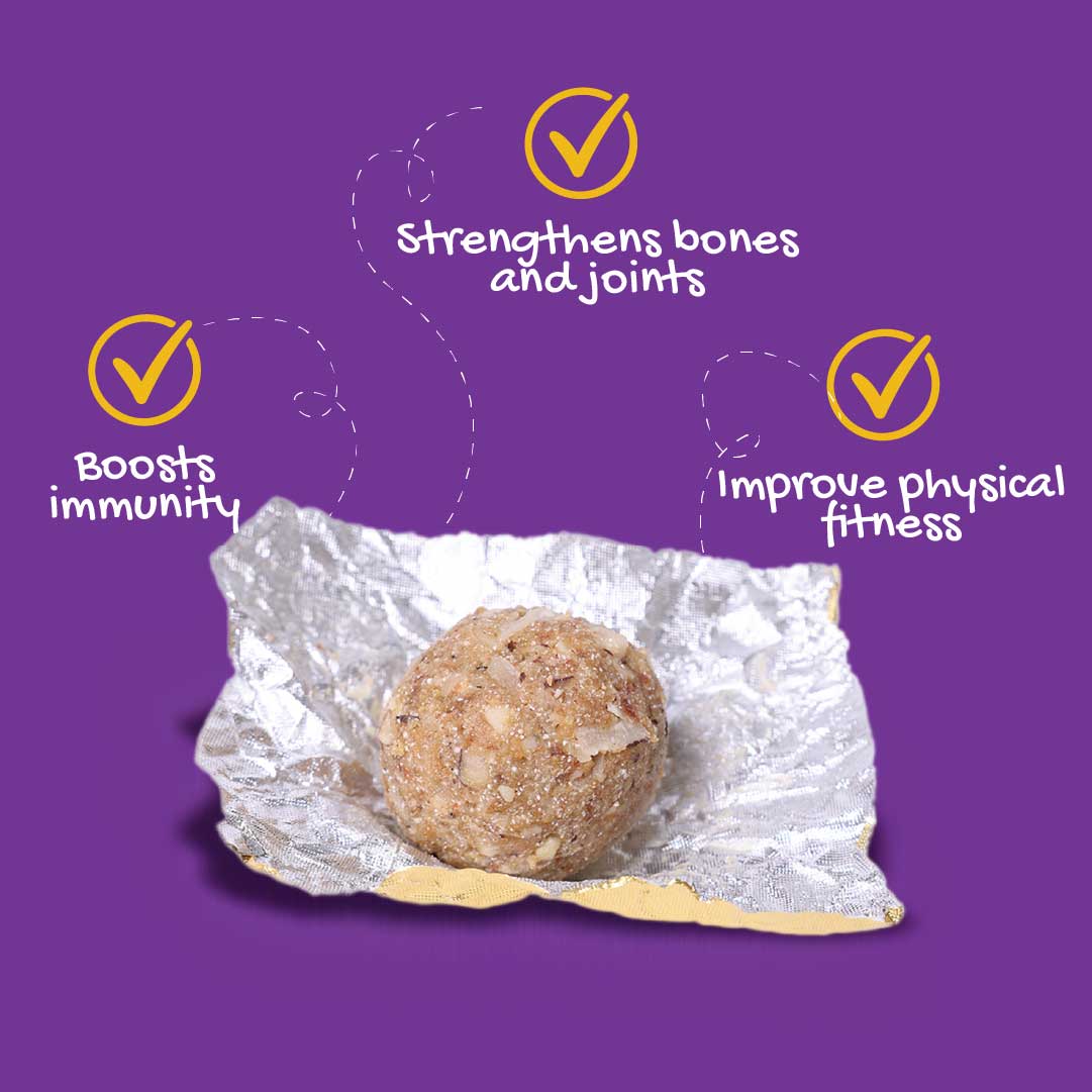 Dink Laddoo (Sweetened with Dates)