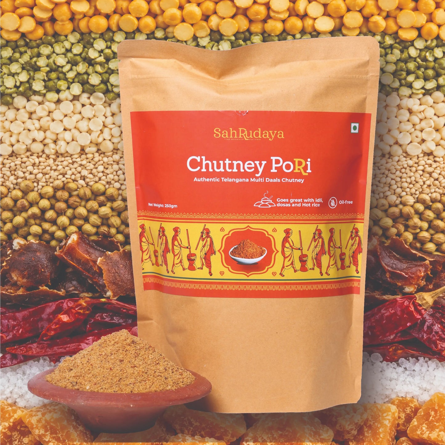Chutney Pori (Tangy Lentil Chutney Mix)