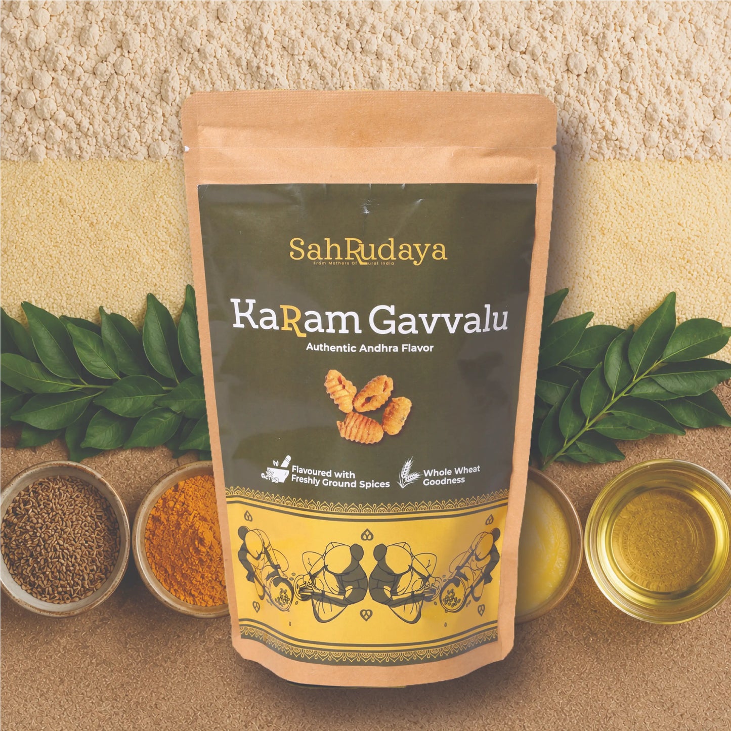 Karam Gavvalu (Spiced Whole wheat Shells)