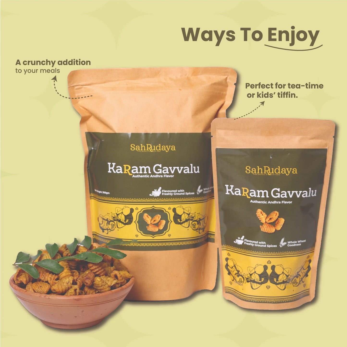 Karam Gavvalu (Spiced Whole wheat Shells)